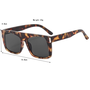 Classic tortoiseshell oversized square sunglasses with dark grey lenses for men and women