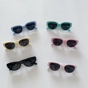 Retro Cat Eye Kids Sunglasses Silicone Frame UV400 Protection Vintage Fashionable Eyewear For Boys And Girls