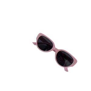 Retro pink cat-eye sunglasses for children with dark lenses and minimalist plastic frame