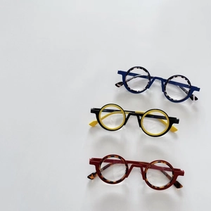 Steampunk round frame glasses for children in multiple retro color combinations