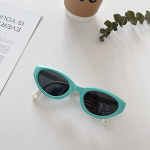 Faltbare polarisierte Kindersonnenbrille in Minzgrün und Weiß für Jungen und Mädchen