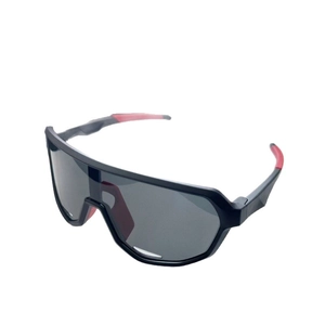 Kids sports cycling sunglasses with black frame and protective grey wrap lens
