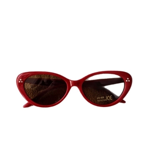 Lunettes de soleil œil de chat rouges rétro pour enfants avec protection UV400