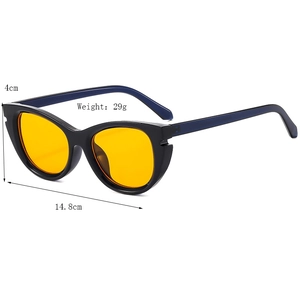 Retro cat-eye sunglasses with black frames and orange lenses for outdoor activities