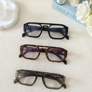 Lunettes de Soleil Pilote Rétro Double Pont Monture Carrée Résine Protection UV400 Street Fashion pour Hommes Femmes Unisexe