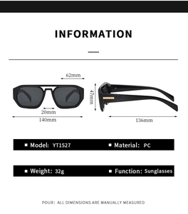 Tableau des tailles détaillé et spécifications des lunettes aviateur noires et or