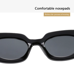 Detail of comfortable nose pads on oval sunglasses reducing pressure on the nose bridge
