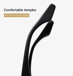 Detail of ergonomic matte black eyewear temples with anti-slip design for comfort