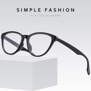 Chic black cat eye glasses for women on minimalist geometric display for a modern business look
