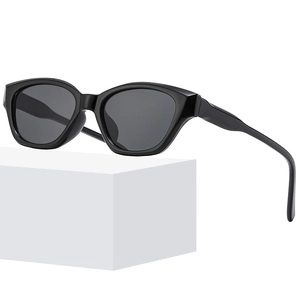 Classic black cat-eye sunglasses for women with premium glossy frame and UV protection
