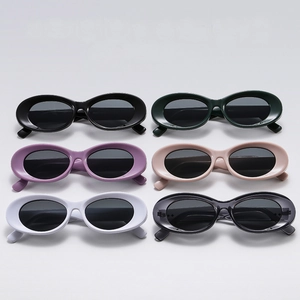 Retro Oval Sunglasses Vintage Y2K Thick Frame UV400 Protection PC Material Fashion Eyewear For Men And Women