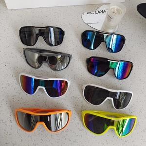 Kids Sporty Sunglasses One Piece Large Frame Outdoor Cycling UV400 Trendy AC PC Lens Streetwear Boys Girls