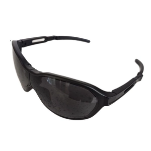 Foldable kids sports sunglasses in black with UV protection and portable folding frame