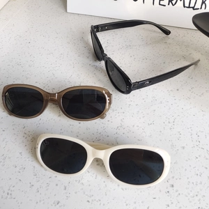 2025 Trendy oval sunglasses in black, brown, and beige with UV protection for women