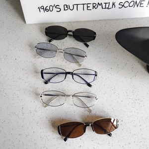 Retro cat-eye sunglasses and optical frames in five colors with slim metal frames