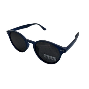 Lunettes de soleil rondes polarisées pour enfants avec monture bleu marine mate UV400