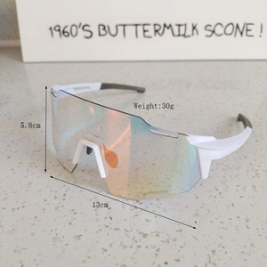 Outdoor sports cycling sunglasses dimensions showing 5.8cm height and 13cm width specs