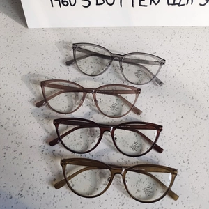 Cat eye glasses frames in four translucent colors with anti blue light lenses for women