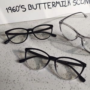 Detailed view of cat eye glasses frames with anti-blue light and UV400 protective lenses