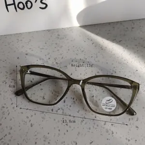 Macro shot of 13g lightweight cat-eye glasses frame with blue light blocking lens feature