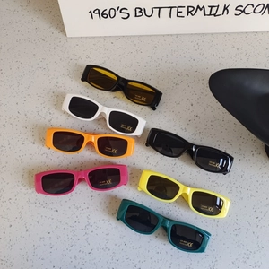 Kids Rectangle Sunglasses UV400 Protection Plastic Metal Frame Vintage Style For Toddler Baby Boys Girls