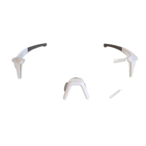 Outdoor sports cycling sunglasses kit including white temples and grey nose pads