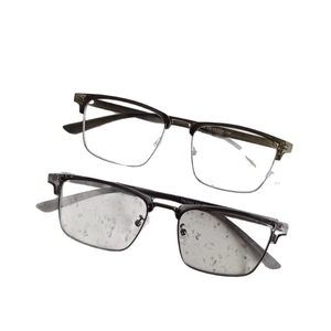 Classic half-frame blue light blocking glasses with TR2263 metal browline frame