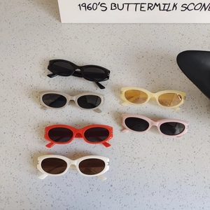 Lunettes De Soleil Enfants Monture Ovale Plastique Lentille PC Rivet Strass Mode Rétro Tendance Protection Solaire Garçons Filles