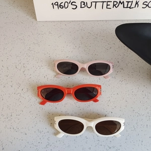 Lunettes de soleil rétro œil-de-chat pour enfants, rose, orange, blanc, monture carrée