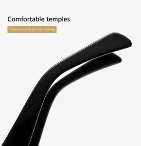 Detail of ergonomic glossy black sunglasses temples designed for comfort and slip resistance
