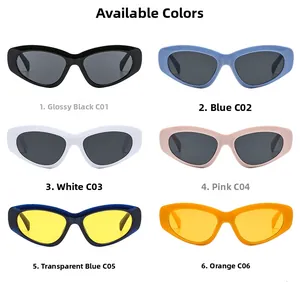 Detailed grid showing 6 different color variations of stylish modern women sunglasses
