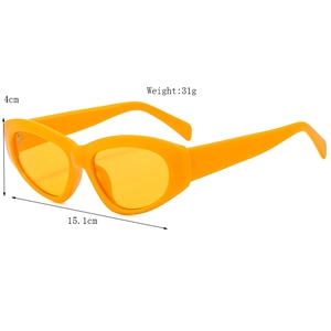 Bright orange cat-eye sunglasses for women with 4cm frame height and UV protection