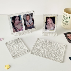 Water ripple acrylic magnetic photo frame for desk display and DIY card storage
