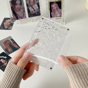 Detail of water ripple textured acrylic photo frame with secure magnetic closure system