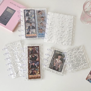 Water ripple textured 3-inch photo card album with discbound ring binder for kpop idols