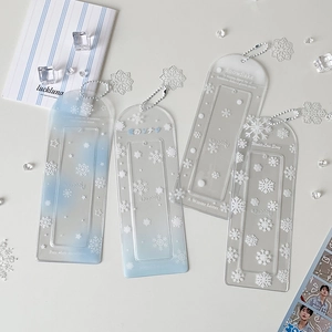 Transparente Acryl-Fotohalter mit Schneeflocken und Silberkette für Fotokarten-Aufbewahrung