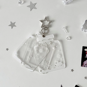 Porte-carte photo acrylique en forme de bouteille avec fermoir étoile et motif d'ours