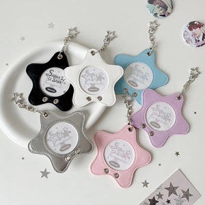 Porte-cartes photo en forme d'étoile en cuir PU coloré avec fenêtre transparente
