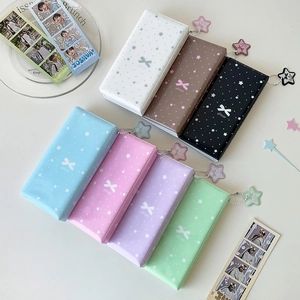 Star-patterned mini photocard albums in seven colors with acrylic star charms and glossy PVC