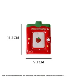 Album photo fraise 3 pouces détaillé avec dimensions 11,1x9,1x3cm et capacité de 40 cartes