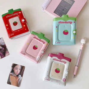 Three-inch strawberry milk box mini photo album for idol photocards in four bright colors