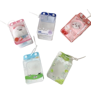 Transparent milk carton shaped doll display bags with cute fruit and dairy patterns