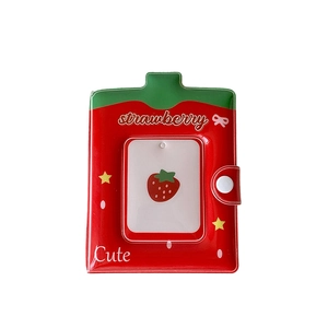 Album photo fraise mignon de 3 pouces avec bouton-pression pour cartes photo