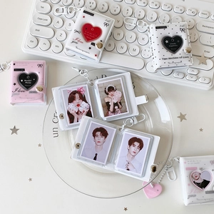 Mini 2-inch heart-window photo album and photocard holder for collectible stickers