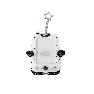 Cartoon angel phone photocard holder with star keychain for idol photo display