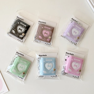 Mini album fotografici portachiavi in 6 colori con finestra a cuore e catenelle