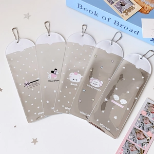 Cute PVC photo card holder set with star patterns and cartoon animal illustrations
