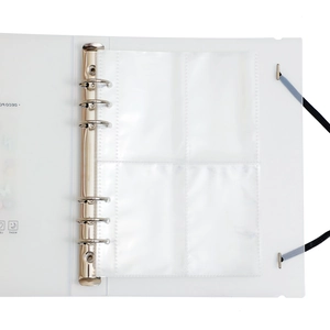 Detail view of the A5 frosted 6-ring binder showing four-pocket high transparency card slots