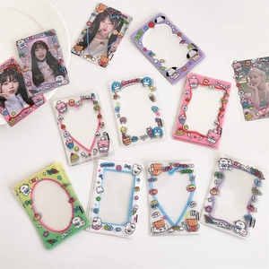 Süße 3-Zoll Fotokartenhalter mit bunten Zeichentrickmotiven für K-Pop Sammlerkarten