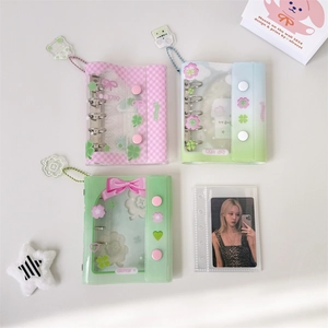 Three colorful Four-Leaf Clover PVC loose-leaf photo albums for collecting photo cards
